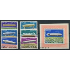ZEPPELINES RUMANIA SERIE COMPLETA MAS HOJA BLOQUE DE ESTAMPILLAS NUEVAS MINT