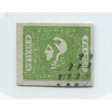 ARGENTINA 1859 GJ 16b DOBLE IMPRESION PARCIAL HERMOSO EJEMPLAR U$ 145