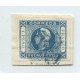 ARGENTINA 1859 GJ 17 ESTAMPILLA USADA DE GRAN CALIDAD CON MATASELLO PONCHITO AZUL DE SAN NICOLAS SOBRE FRAGMENTO