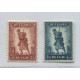 BELGICA 1932 Yv. 351/2 SERIE DE ESTAMPILLAS NUEVAS CON GOMA SOLDADOS UNIFORMES MILITARES 160 EUROS