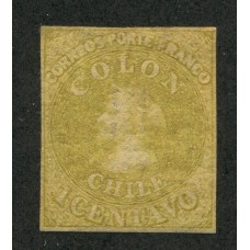 CHILE 1861 Yv. 07 ESTAMPILLA COLON ULTIMA DE LONDRES NUEVA CON GOMA 35 EUROS