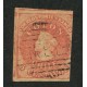 CHILE 1856 Yv. 5d ESTAMPILLA COLON IMPRESIÓN DE SANTIAGO COLOR SALMON USADA 27,5 EUROS