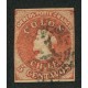 CHILE 1856 Yv. 5 ESTAMPILLA COLON IMPRESIÓN DE SANTIAGO COLOR BERMELLON EN CATALOGO CHILENO ES LA NUMERO 9G