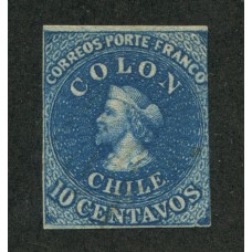 CHILE 1861 Yv. 09 ESTAMPILLA COLON ULTIMA DE LONDRES