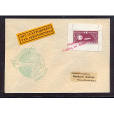 COHETERIA ESPACIO SOBRE ESPECIAL CORREO POR COHETE ALEMANIA VUELO EN 1933 CON ESTAMPILLA SEMI-OFICIAL, RARO EN HOJITA BLOQUE