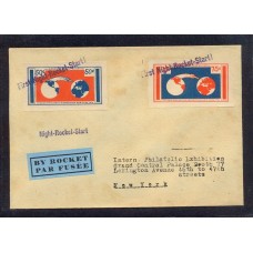 COHETERIA ESPACIO SOBRE ESPECIAL CORREO POR COHETE ALEMAN EN ESTADOS UNIDOS CON ESTAMPILLAS SEMI-OFICIALES 1936