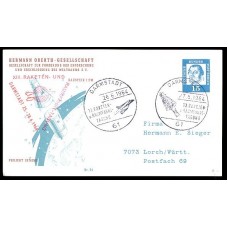 COHETERIA ESPACIO ALEMANIA BERLIN 1964 TARJETA ENTERO POSTAL CON MATASELLO ESPECIAL