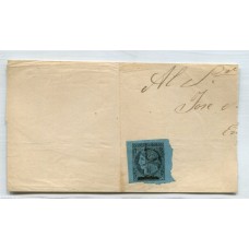 ARGENTINA 1860 GJ 2 CORRIENTES 1/2 CARTA CON ESTA RARA ESTAMPILLA MUY BUENA PIEZA TIPO 6 DE LA PLANCHA ( carta U$ 1.100 )