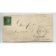 ARGENTINA 1864 GJ 4 CORRIENTES VERDE AMARILLO CON MATASELLO POSTAL EN CARTA TIPO 5 DE LA PLANCHA U$ 550