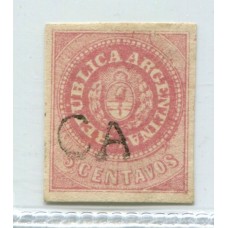 ARGENTINA 1862 GJ 07 ESCUDITO PE 5 MAT. FRANCA Sgo DEL ESTERO