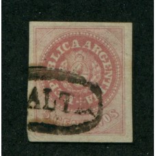 ARGENTINA 1862 GJ 10 ESCUDITO + MATASELLO SALTA