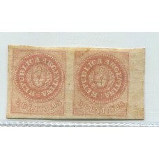 ARGENTINA 1862 GJ 10 ESCUDITO PAREJA NUEVO CON GOMA U$ 66++