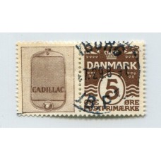 DINAMARCA 1933 ESTAMPILLAS SE-TENANT CON SELLO PUBLICITARIO USADO MI. R21-20+118 EUROS 35