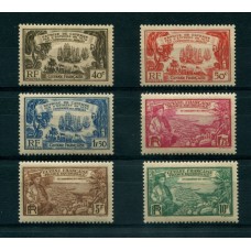 COLONIAS FRANCESAS GUYANA 1935 Yv. 137/42 SERIE COMPLETA DE ESTAMPILLAS NUEVAS CON GOMA 53 EUROS