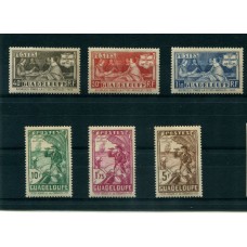 COLONIAS FRANCESAS GUADALUPE 1935 Yv. 127/32 SERIE COMPLETA DE ESTAMPILLAS NUEVAS CON GOMA 53 EUROS