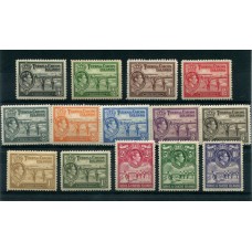 COLONIAS INGLESAS TURKS y CAICOS 1938 Yv. 120/31 SERIE COMPLETA DE ESTAMPILLAS NUEVAS CON GOMA, HERMOSA CALIDAD 90 EUROS