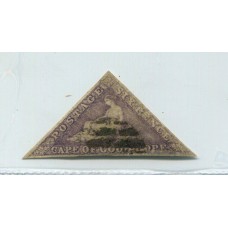 COLONIAS INGLESAS CABO DE BUENA ESPERANZA 1855 Yv. 9 MUY RARA ESTAMPILLA USADA 550 Euros