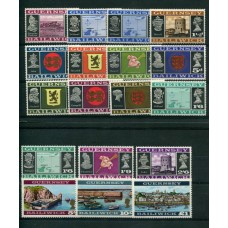 COLONIAS INGLESAS GUERNSEY 1969 Yv. 1/18 SERIE COMPLETA DE ESTAMPILLAS MINT FLORES ESCUDOS MAPAS 70 EUROS