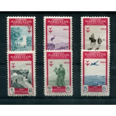 COLONIAS ESPAÑOLAS MARRUECOS Yv. 457/62 SERIE COMPLETA DE ESTAMPILLAS MINT FAUNA AVIONES