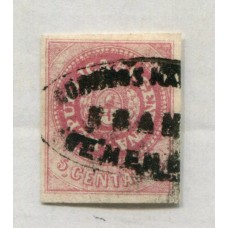 ARGENTINA 1862 GJ 07 ESCUDITO HERMOSO EJEMPLAR CON MATASELLO MENDOZA U$ 38