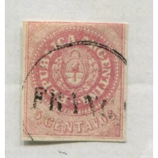 ARGENTINA 1862 GJ 07 ESCUDITO CON MATASELLO FRANCA CONCORDIA U$ 38