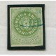 ARGENTINA 1862 GJ 08Ab ESCUDITO VERDE OLIVA CON VARIEDAD 8 ANGULOS CORTADOS RARO U$ 250