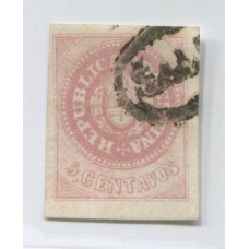 ARGENTINA 1862 GJ 10 ESCUDITO HERMOSO EJEMPLAR CON MATASELLO NUBE DE SALTA