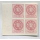 ARGENTINA 1862 GJ 10 ESCUDITO CUADRO DE ESTAMPILLAS NUEVO SIN GOMA COLOR ROSA CON BORDE DE HOJA U$ 88+