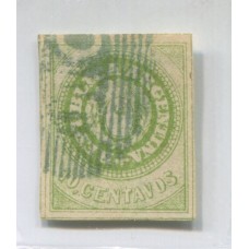 ARGENTINA 1862 GJ 13 ESCUDITO SIN ACENTO PLANCHA SEMIGASTADA ESTUPENDO EJEMPLAR U$ 415