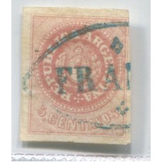 ARGENTINA 1862 GJ 10 ESCUDITO ESTAMPILLA MATASELLO FRANCA DE PARANA