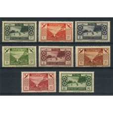 COLONIAS FRANCESAS LIBANO 1936 Yv. AEREOS 49/56 SERIE COMPLETA DE ESTAMPILLAS NUEVAS CON GOMA 190 EUROS RARA