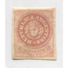 ARGENTINA 1862 GJ 10 ESCUDITO NUEVO CON DOBLEZ U$ 22