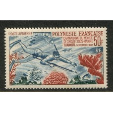 POLINESIA 1965 AEREO 14 ESTAMPILLA COMPLETA MINT FAUNA MARINA PECES 104 EUROS