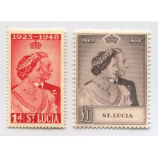 COLONIAS INGLESAS SANTA LUCIA 1948 SERIE COMPLETA DE ESTAMPILLAS NUEVAS CON GOMA