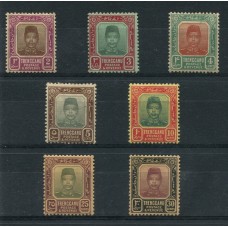 COLONIAS INGLESAS TRENGGANU MALASIA 1915 SERIE COMPLETA DE ESTAMPILLAS NUEVAS CON GOMA Yv. 12/8 MUY RARA 235 EUROS