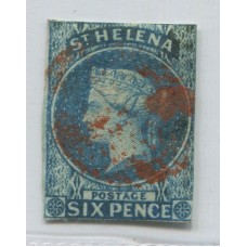 COLONIAS INGLESAS SANTA HELENA 1856 Yv. 1 ESTAMPILLA USADA RARA 275 Euros