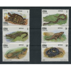 CUBA 1982 Yv. 2369/74 SERIE COMPLETA DE ESTAMPILLAS MINT FAUNA SALVAJE REPTILES TORTUGA