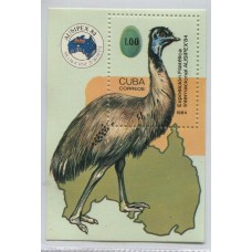 CUBA 1984 BLOQUE 84 HOJA COMPLETA DE ESTAMPILLA MINT FAUNA AVES