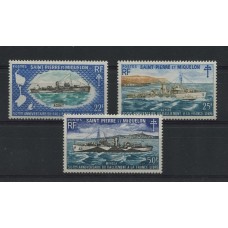 COLONIAS FRANCESAS St. PIERRE et MIQUELON 1971 BARCOS SERIE COMPLETA DE ESTAMPILLAS MINT 130 EUROS