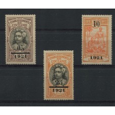 COLONIAS FRANCESAS OCEANIA 1921 Yv. 44/6 SERIE COMPLETA DE ESTAMPILLAS NUEVAS CON GOMA 80 EUROS