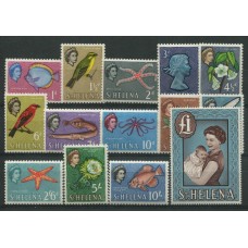 COLONIAS INGLESAS SANTA HELENA Yv. 141/54 SERIE COMPLETA DE ESTAMPILLAS MINT PECES FAUNA MARINA FLORES 100 Euros