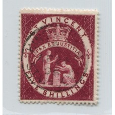 COLONIAS INGLESAS St. VINCENT 1885 Yv. 38 ESTAMPILLA DE GRAN CALIDAD 50 Euros