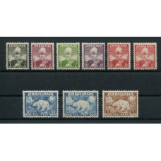 GROENLANDIA 1938 Yv. 1/9 SERIE COMPLETA DE ESTAMPILLAS NUEVAS CON GOMA, FAUNA 75 EUROS