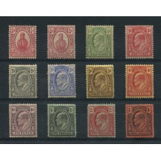 COLONIAS INGLESAS TURKS & CAICOS 1909 Yv. 46/57 SERIE COMPLETA DE ESTAMPILLAS NUEVAS CON GOMA 130 EUROS