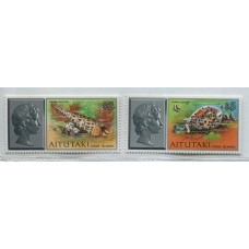 CARACOLES FAUNA MARINA PECES SERIE COMPLETA DE ESTAMPILLAS NUEVAS MINT AITUTAKI 1974 Yv. 132/3 40 EUROS