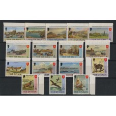 FAUNA AVES BARCOS SERIE COMPLETA DE ESTAMPILLAS NUEVAS MINT ISLA DE MAN 1973 Yv. 2/17