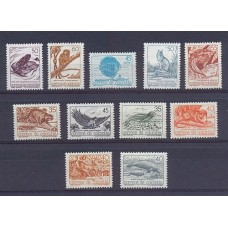 COLOMBIA SERIE COMPLETA MINT AVES PAJAROS FAUNA PECES