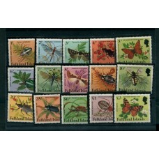 MALVINAS 1984 MARIPOSAS INSECTOS FLORES SERIE COMPLETA NUEVA MINT