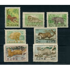 COREA DEL NORTE FAUNA SALVAJE 1962 SERIE COMPLETA DE ESTAMPILLAS MINT