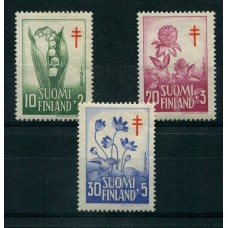 FINLANDIA FLORES TUBERCULOSIS SERIE COMPLETA DE ESTAMPILLAS MINT